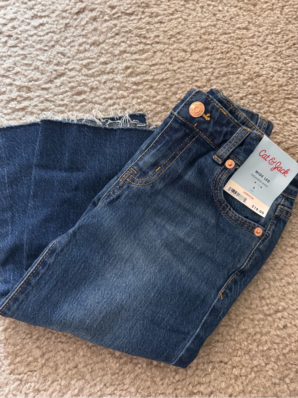 Cat & Jack Dark Blue Wide-Leg Kids Jeans
